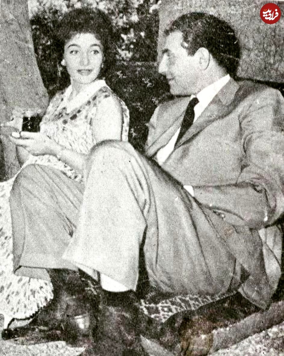 اردشیر زاهدی به همراه شهناز پهلوی ۶۷ سال پیش در باغ ویلا حصارک + عکس