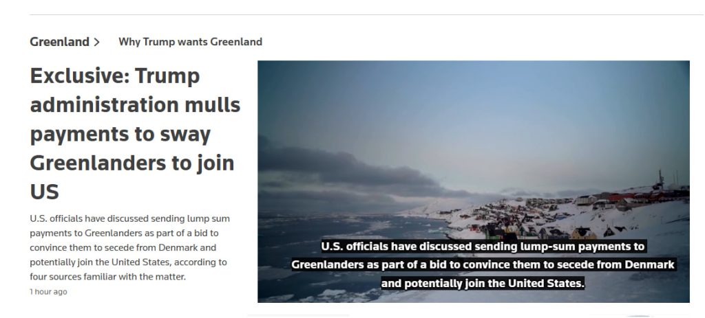 America's Greenland Play: Cash Incentive for Independence from Denmark?