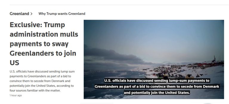America's Greenland Play: Cash Incentive for Independence from Denmark?