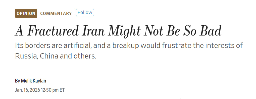 Wall Street Journal's Controversial Hypothesis: What if Iran Were Divided?