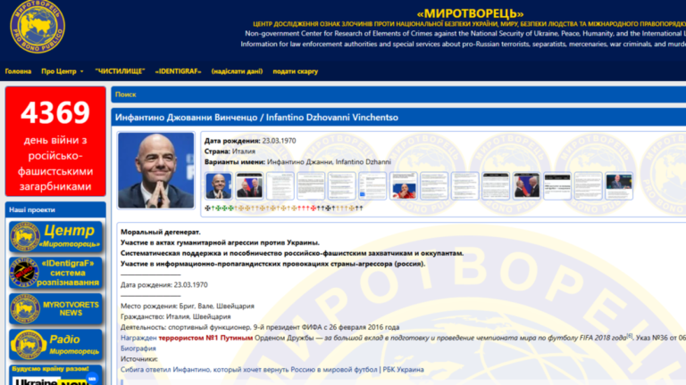 FIFA Chief Added to Ukraine-Linked 'Death List,' Stirring Global Questions